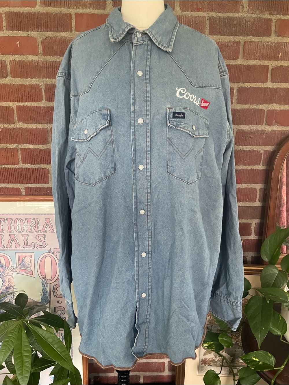 Wrangler x Coors Banquet Blue Denim Button-Up Shirt